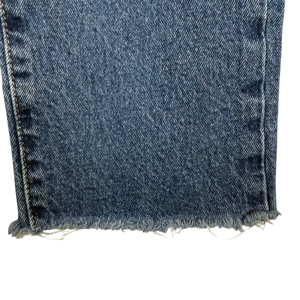 Levi's 501 Jeans Mens 28x29 Blue Denim Frayed Hem Mid-Rise Original Fit Straight